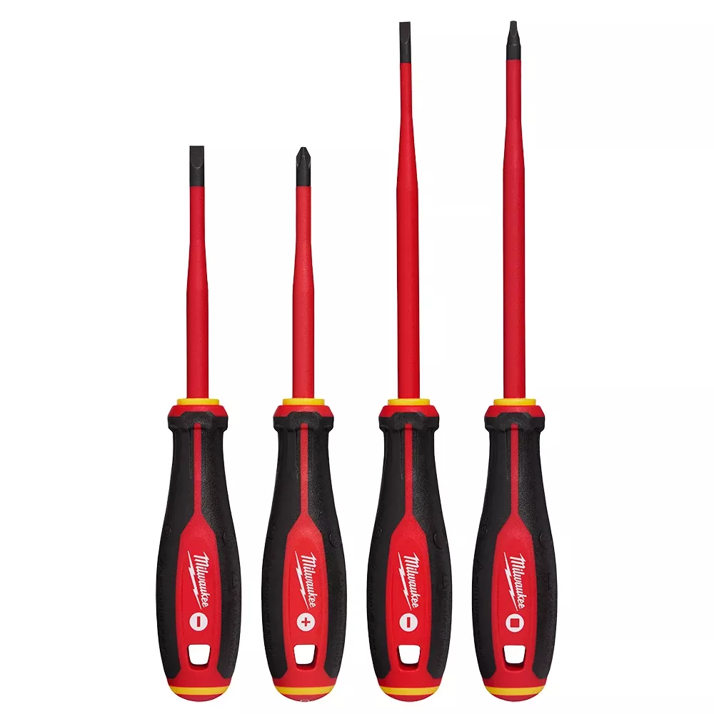 Milwaukee 4 Piece 1000V Insulated Slim Tip Screwdriver Set 48-22-2219
