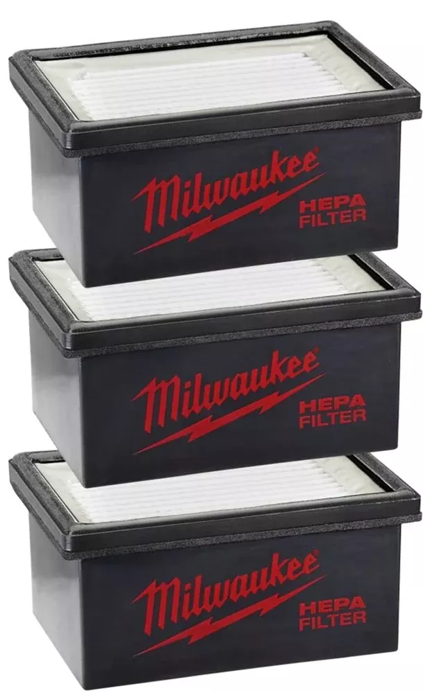 Milwaukee 49-90-2306 HAMMERVAC 3-Pack HEPA Filters