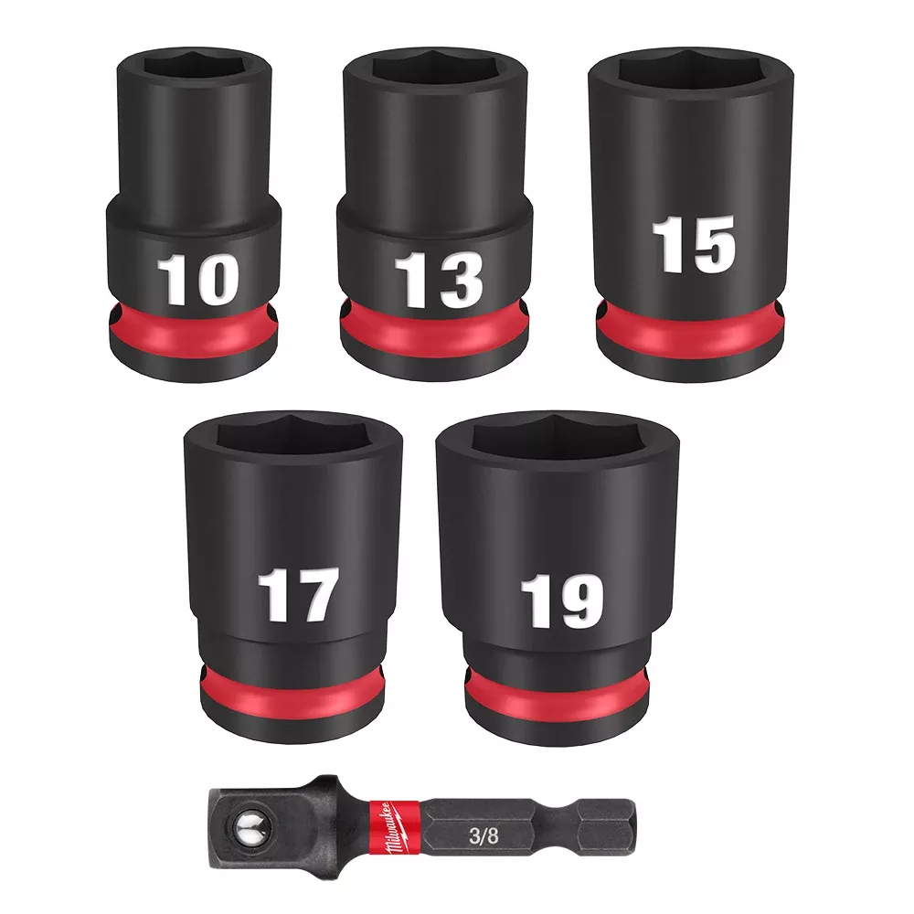 Milwaukee 6 Piece SHOCKWAVE Impact Duty 3/8" Drive Metric Standard Socket Set 49-66-7036