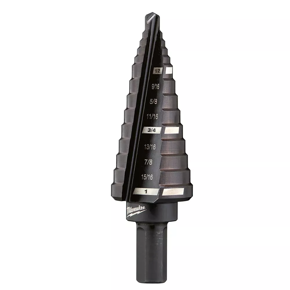 Milwaukee #8 Step Drill Bit, 1/2" - 1" x 1/16" 48-89-9208