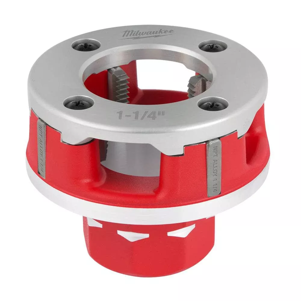 Milwaukee Compact 1-1/4" Alloy NPT Portable Pipe Threading Forged Aluminum Die Head