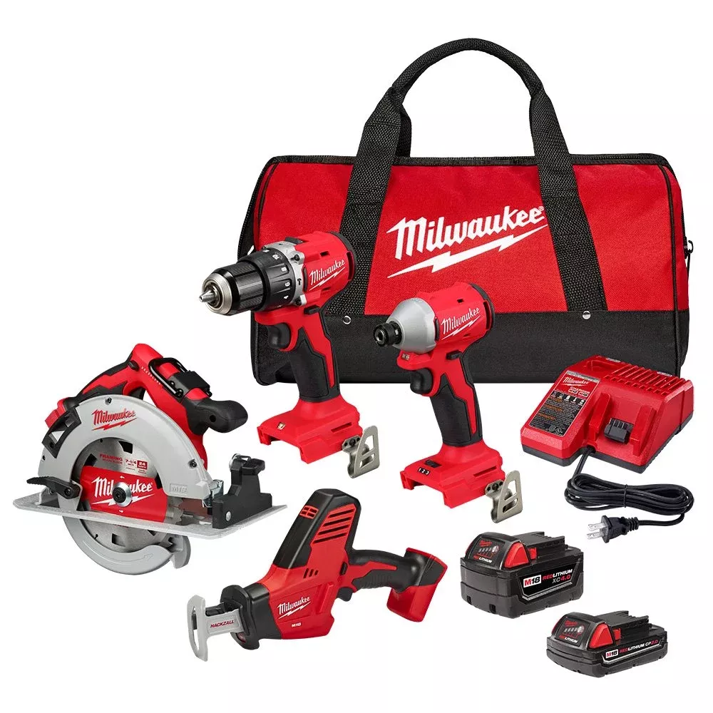 Milwaukee M18 Compact Brushless 4-Tool Combo Kit 3693-24CX