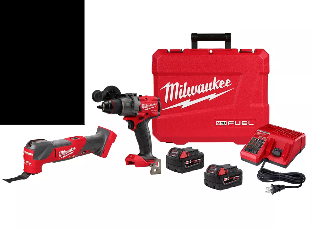 Milwaukee M18 FUEL 1/2" Hammer Drill/Driver Kit & M18 FUEL Oscillating Multi-Tool 2836-20 & 2904-22