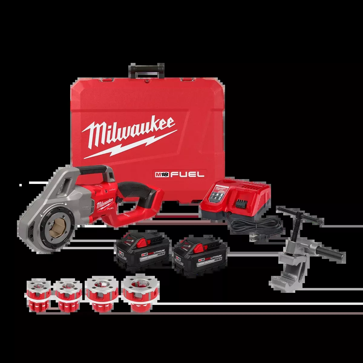 Milwaukee M18 FUEL™ Compact Pipe Threader w/ ONE-KEY™ w/ 1/2" - 1-1/4" Compact NPT Forged Aluminum Die Heads