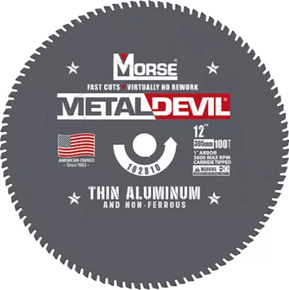 MK Morse 10" THIN ALUMINUM Metal Devil Circular Saw Blades 92 Tooth CSM1092FTNFC