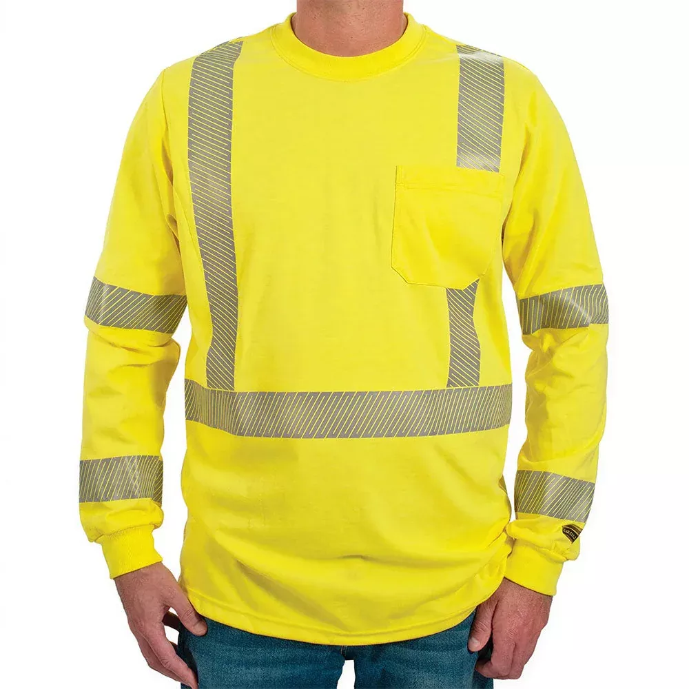 Polartec Hi Visibility Flame Resistant Shirt with Segmented Striping