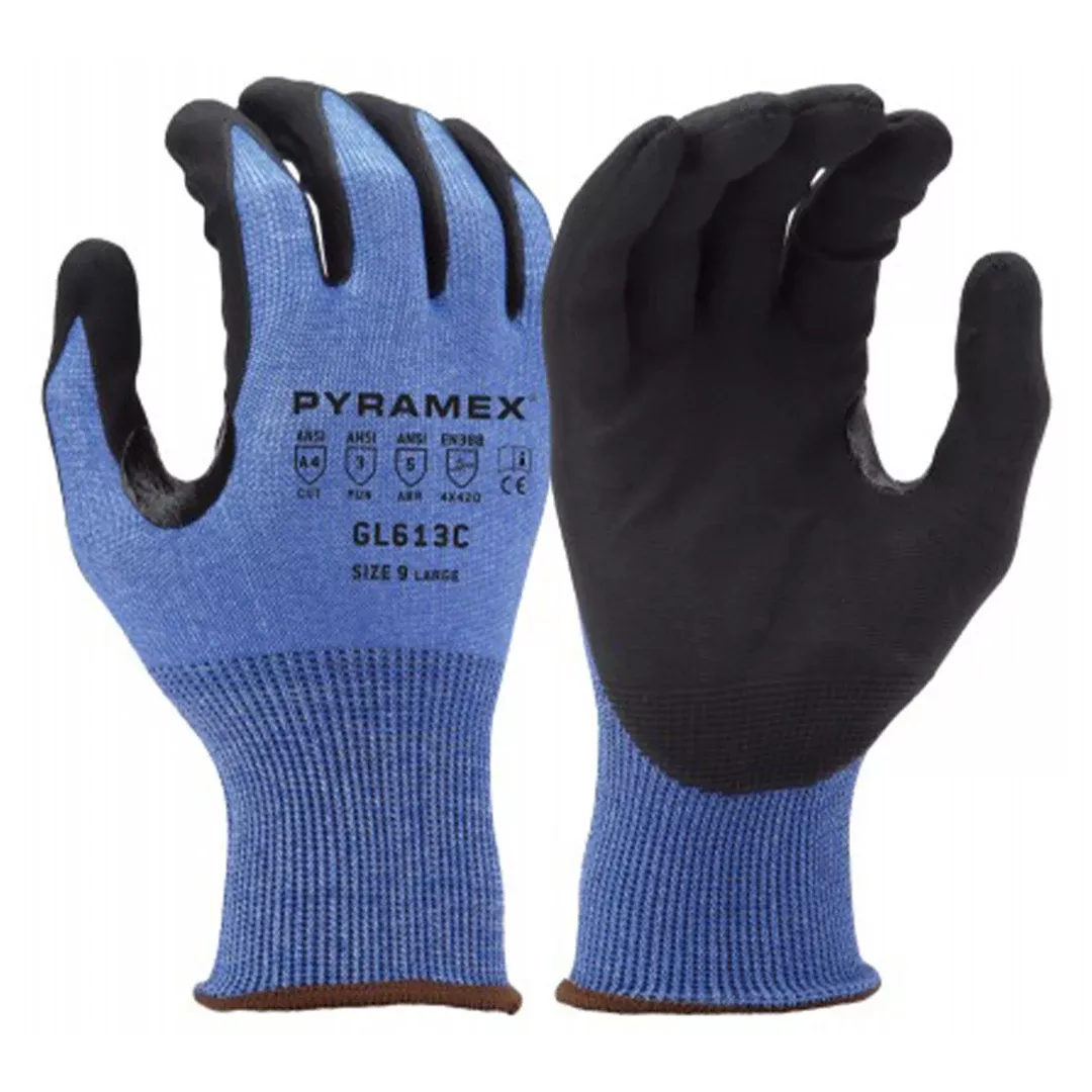Pyramex Micro-Foam Nitrile A4 Cut 18 Gauge Gloves - 12 Pack