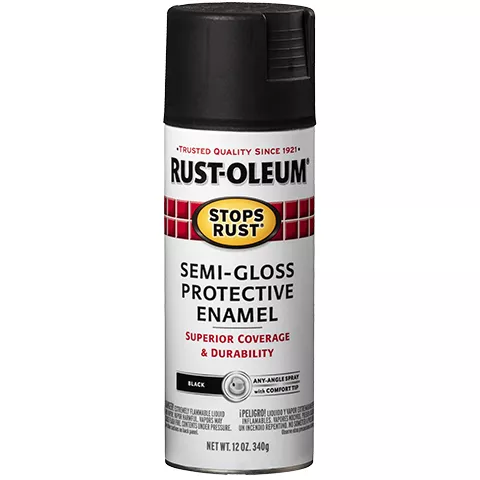 Rust-Oleum Stops Rust Spray Paint and Rust Prevention - Protective Enamel Spray Paint - 12 oz. Spray - Semi-Gloss Black 7798830