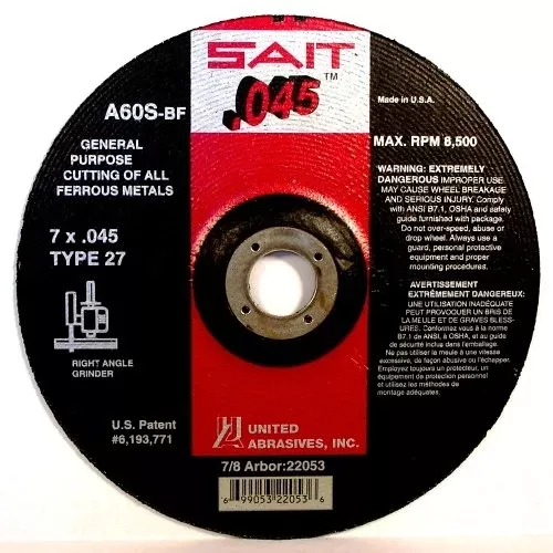 Sait 22021 Cut Wheel Dt 4-1/2 X .045 X 7/8 Type 27