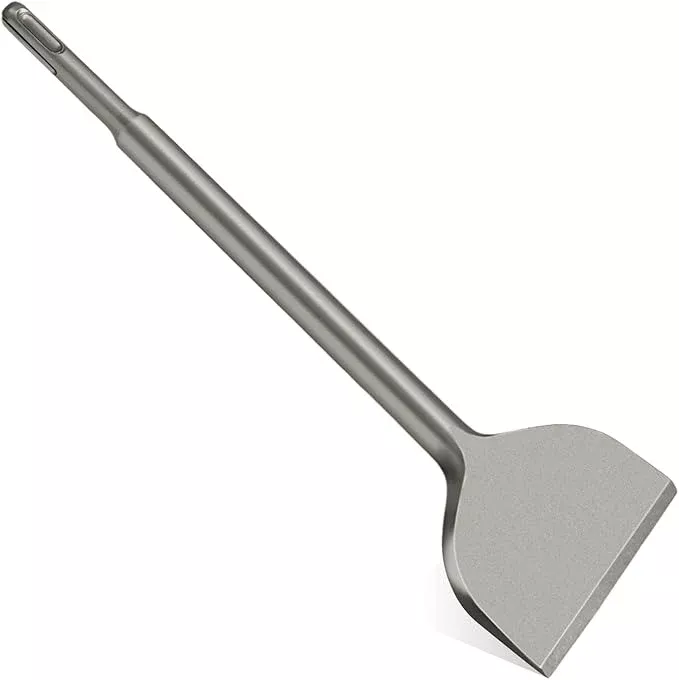 SDS Plus Chisel, 3-inch Wide Cranked Angled Bent Tile Removal Chisel for Concrete, Home Improvement, Floor and Wall Grooving, Compatible with SDS-Plus Tools (3”X10”)