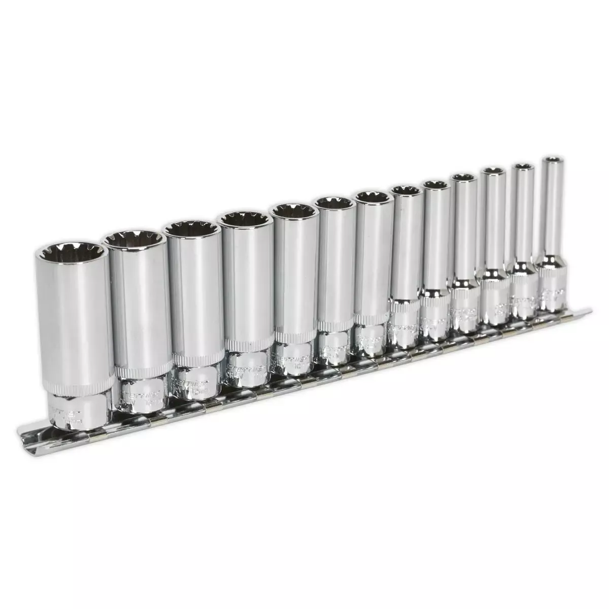 Sealey 13 Piece 1/4" Total Drive Deep Socket Set 4-14mm