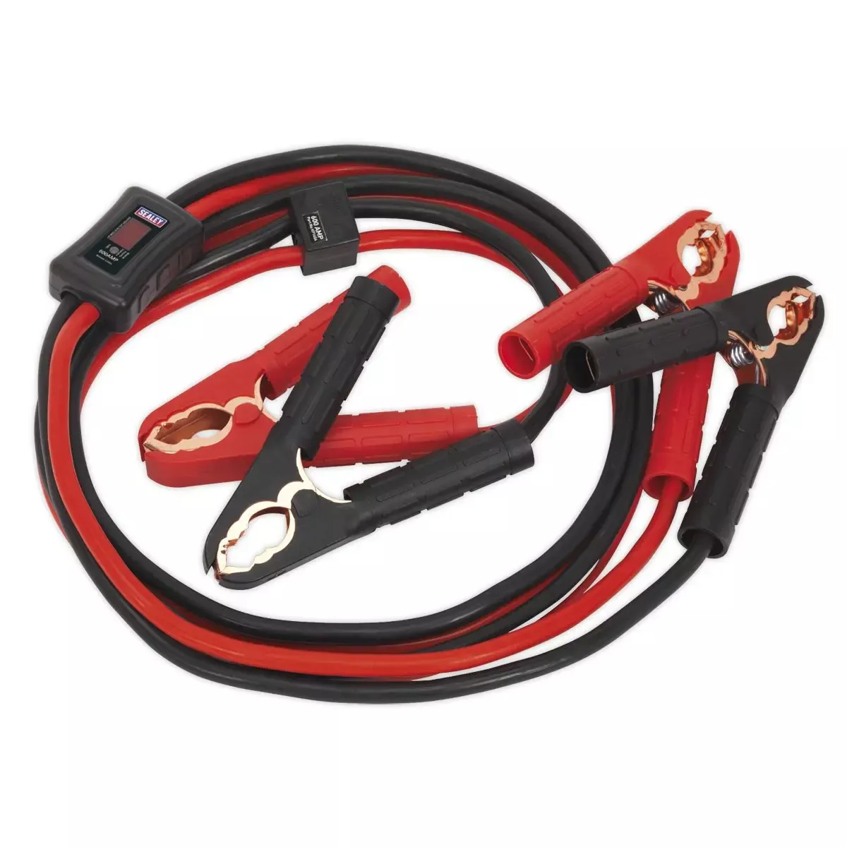 Sealey 25mm x 3.5m Booster Cables CCA 600A with Electronics Protection Case LED
