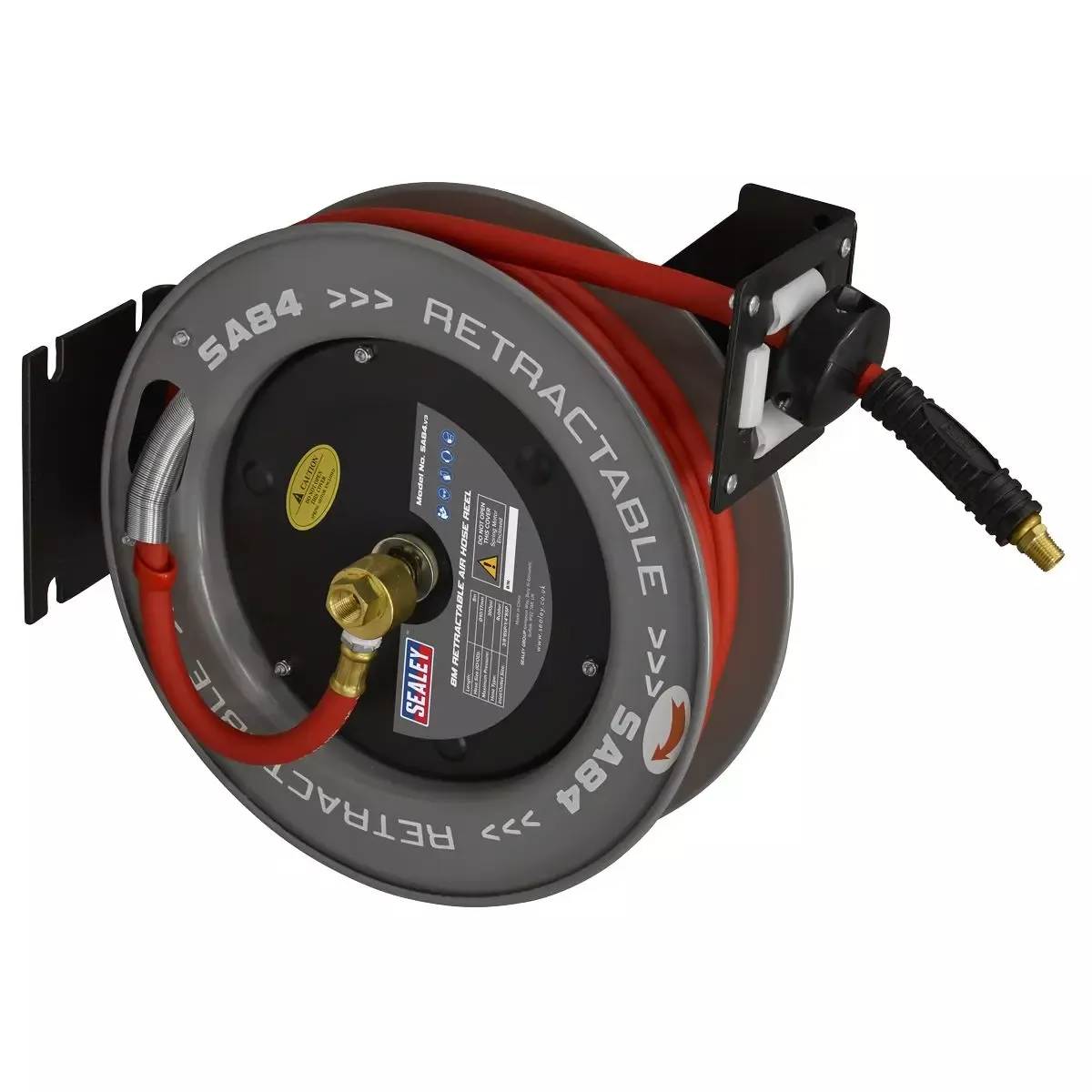 Sealey 8m Retractable Rubber Air Hose with Steel Reel 10mm ID