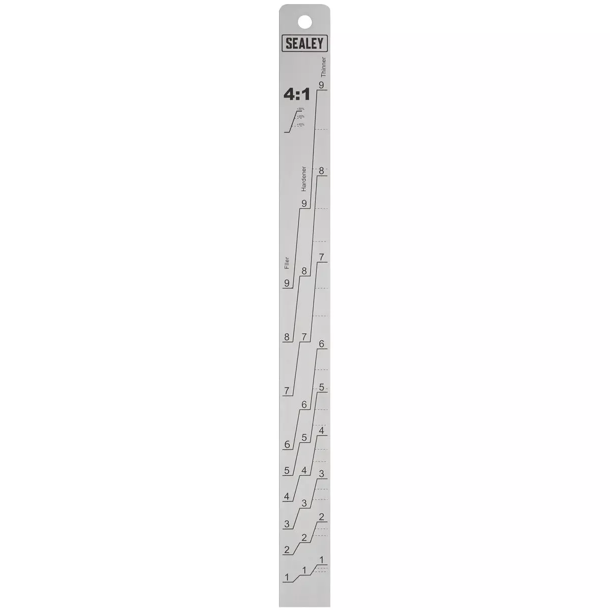 Sealey Aluminium Paint Mixing Measuring Stick 2:1/4:1 Ratio Double Sided