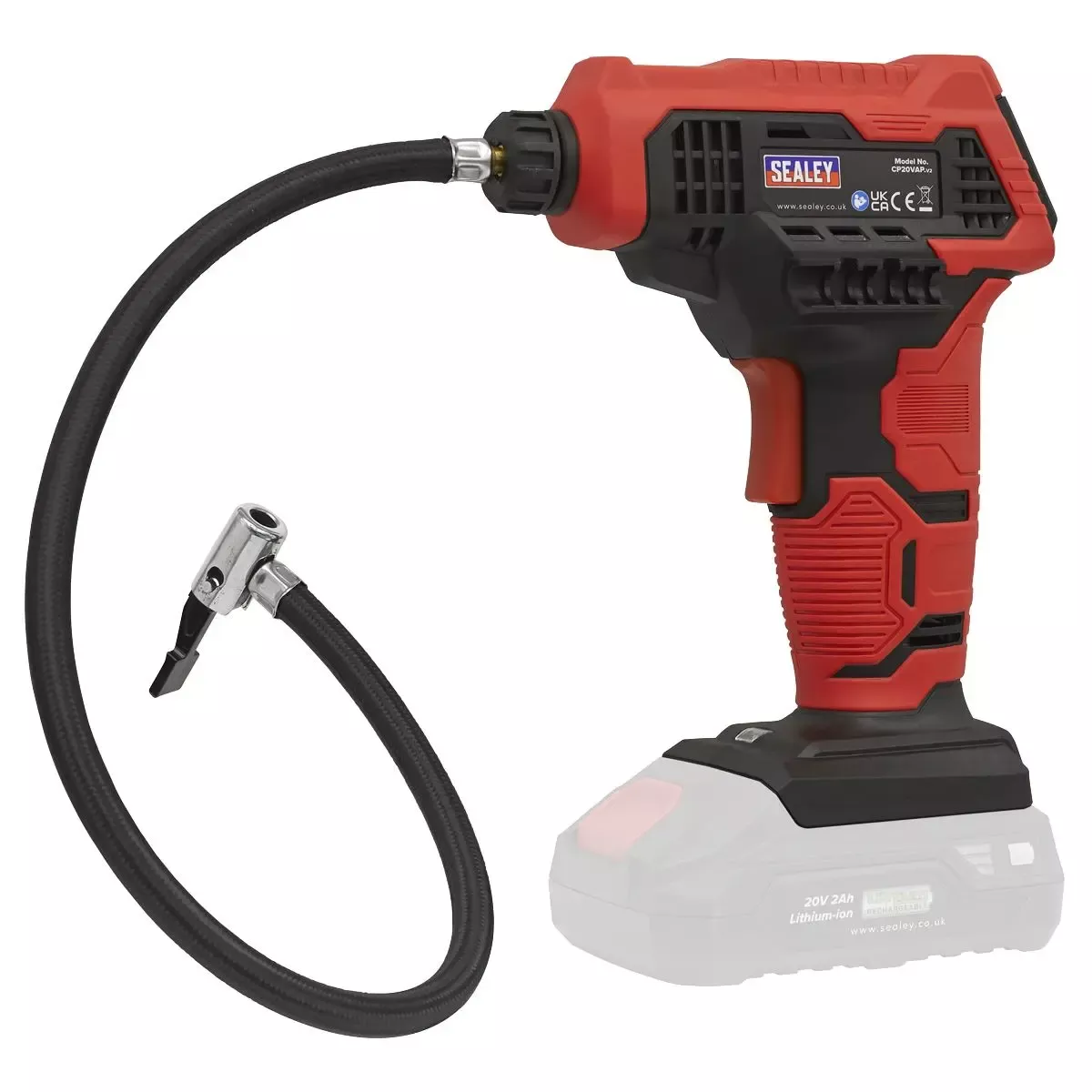 Sealey Cordless Air Pump 20V Body Only Tyre Inflator Digital LED Display
