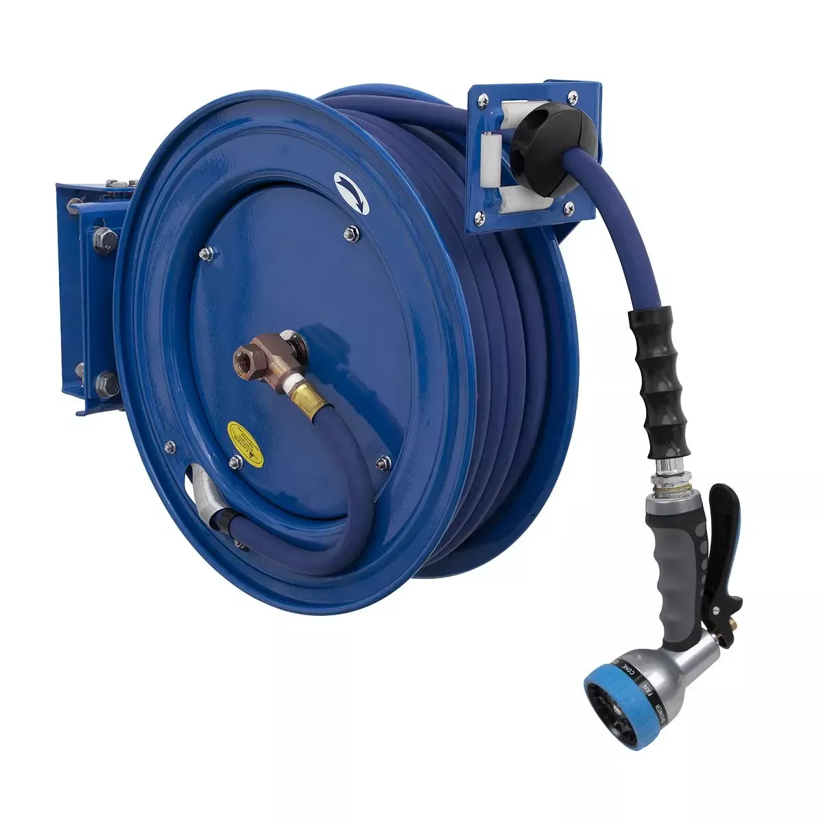 Sealey Heavy-Duty Retractable Water Hose Reel 15m Ø13mm ID Rubber Hose