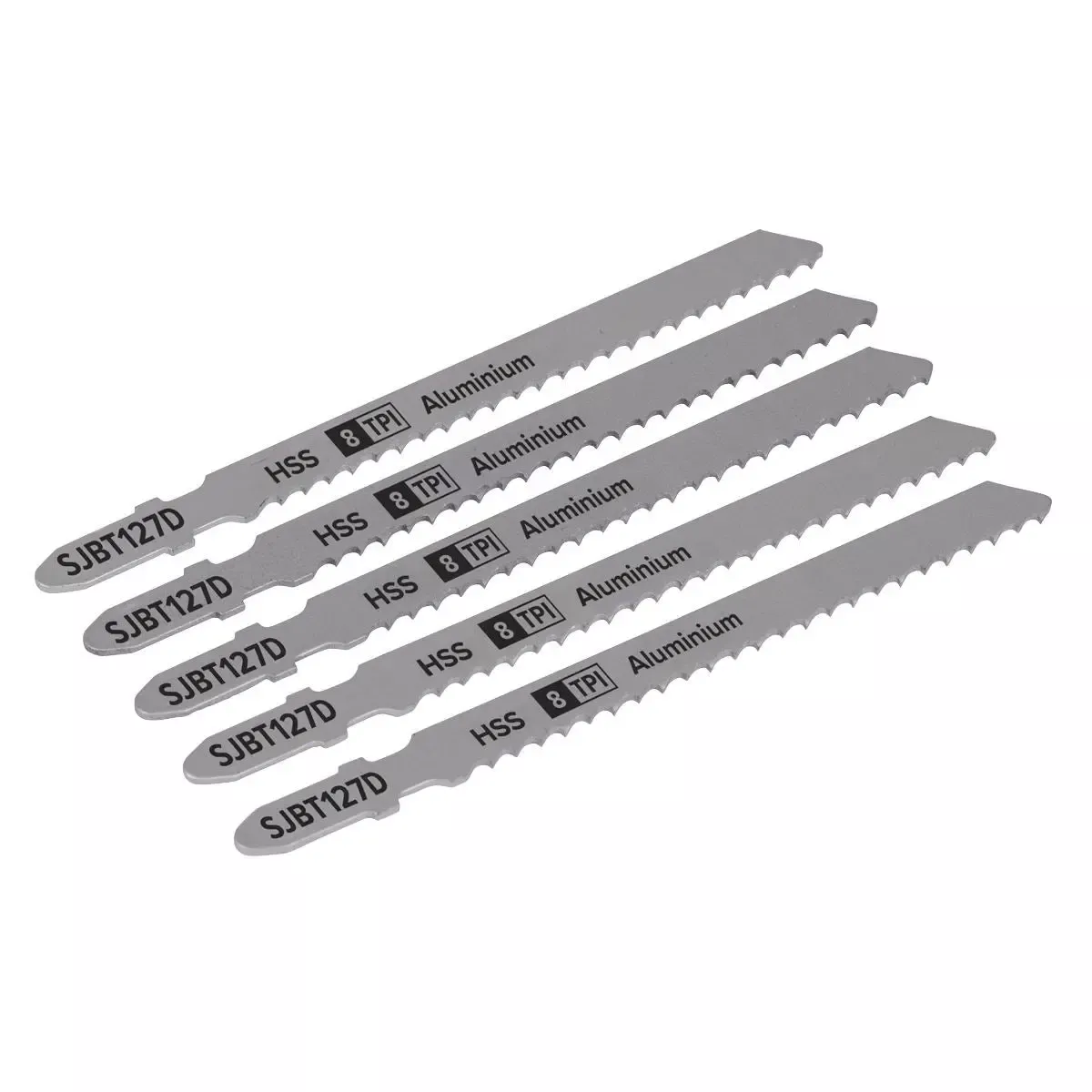 Sealey Jigsaw Blades Aluminium 100mm 8TPI 5 Pack T127D