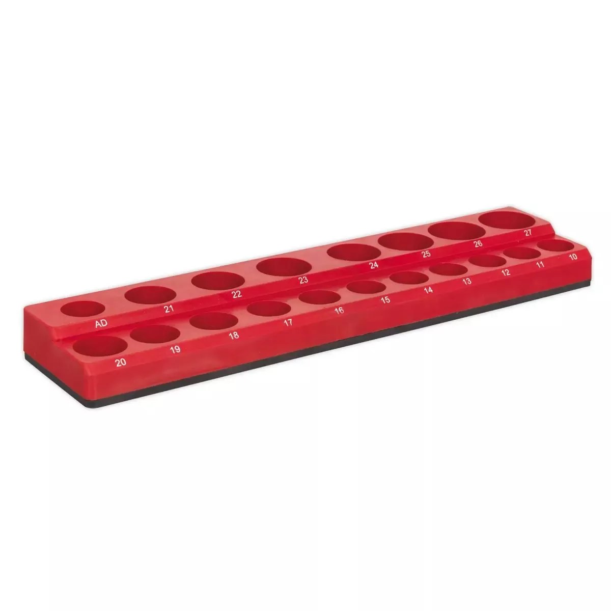 Sealey Premier 1/2" Drive Magnetic Socket Holder 10-27mm 19 Sockets Storage