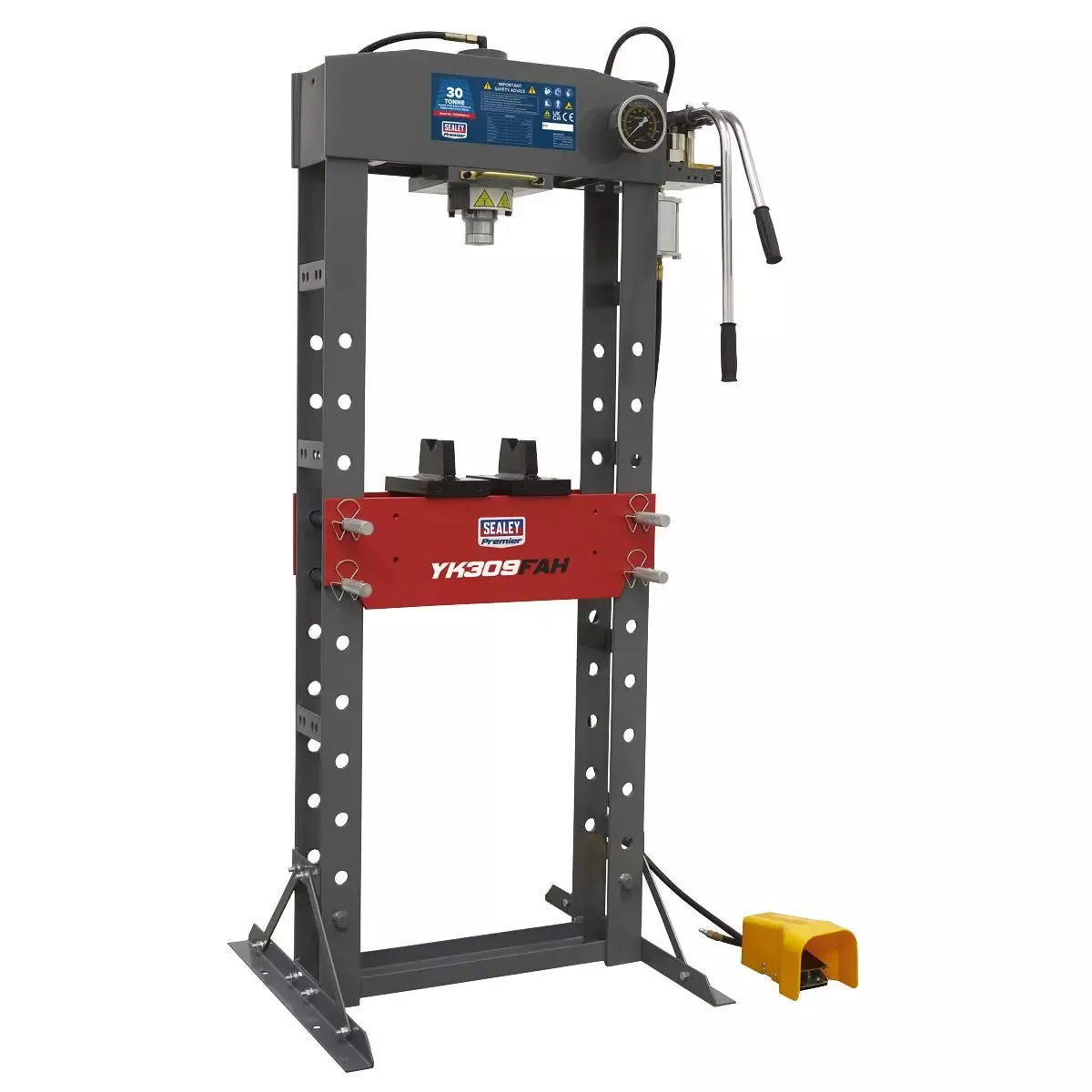 Sealey Premier Premier Air/Hydraulic Floor Type Press with Foot Pedal 30 Tonne