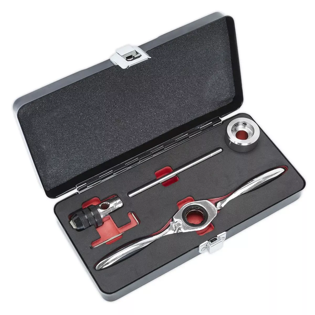 Sealey Tap & Die Holder Set Bi-Directional Ratchet Thread Repair M3-M12 5pc