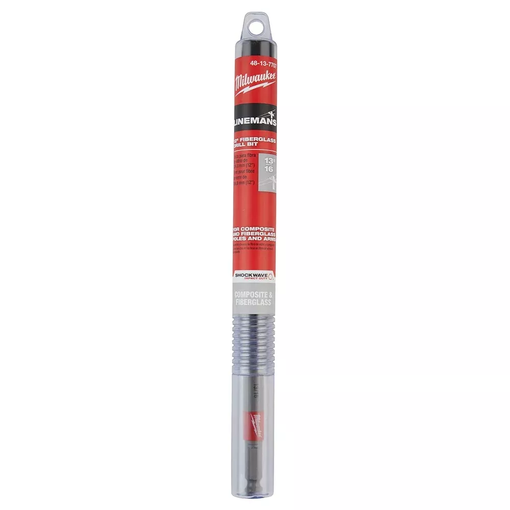 SHOCKWAVE Impact Duty 13/16"x12" Lineman's Fiberglass Drill Bit