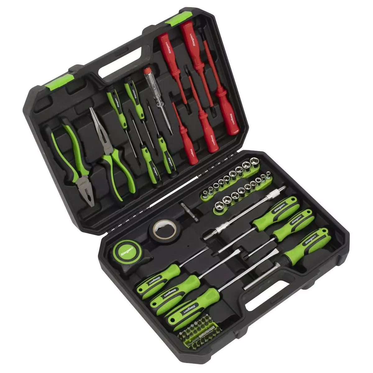 Siegen by Sealey Tool Kit 73 Piece Insulated Screwdrivers Sockets Tape Ratchet Driver