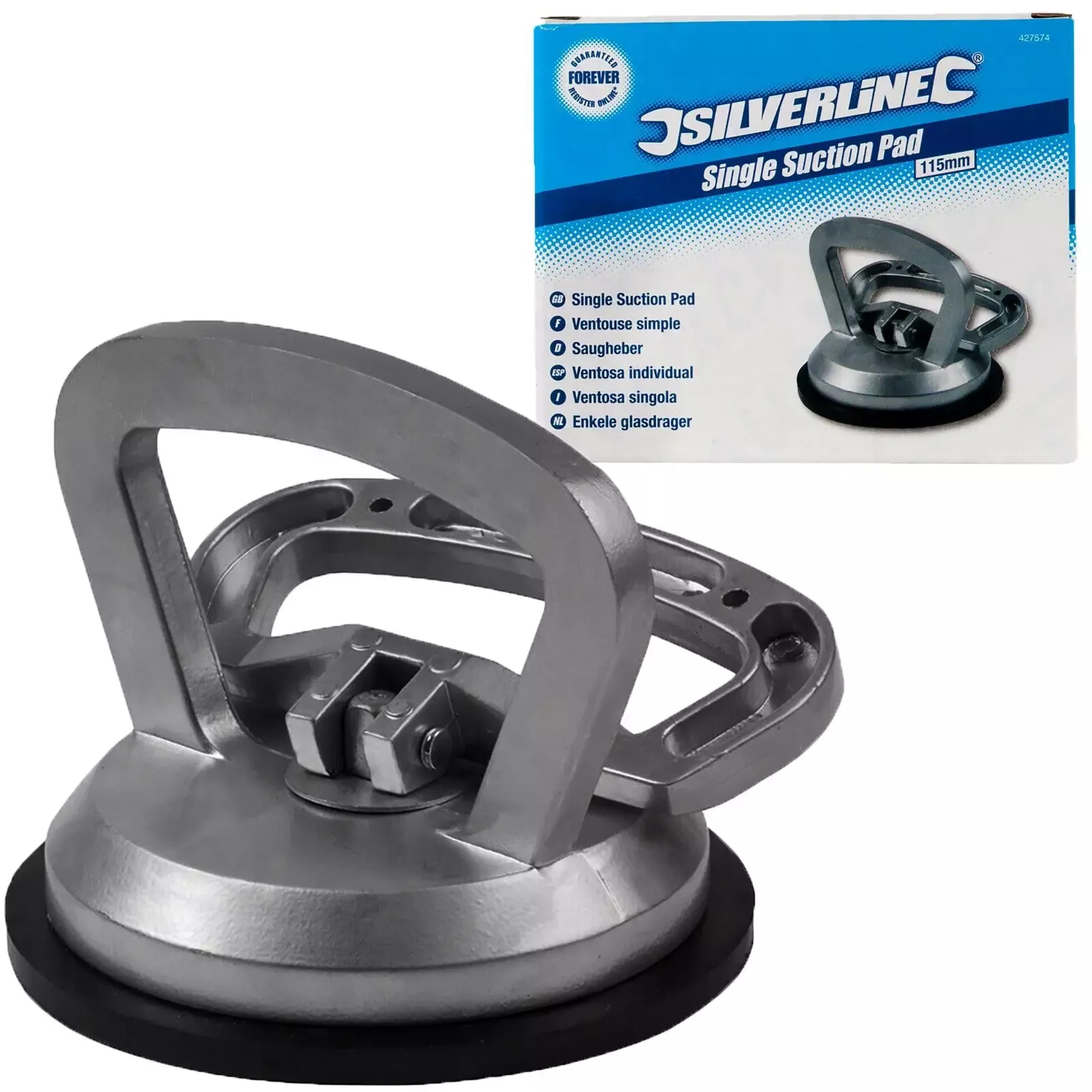 Silverline 115mm Aluminium Single Suction Pad Cup 50kg Window