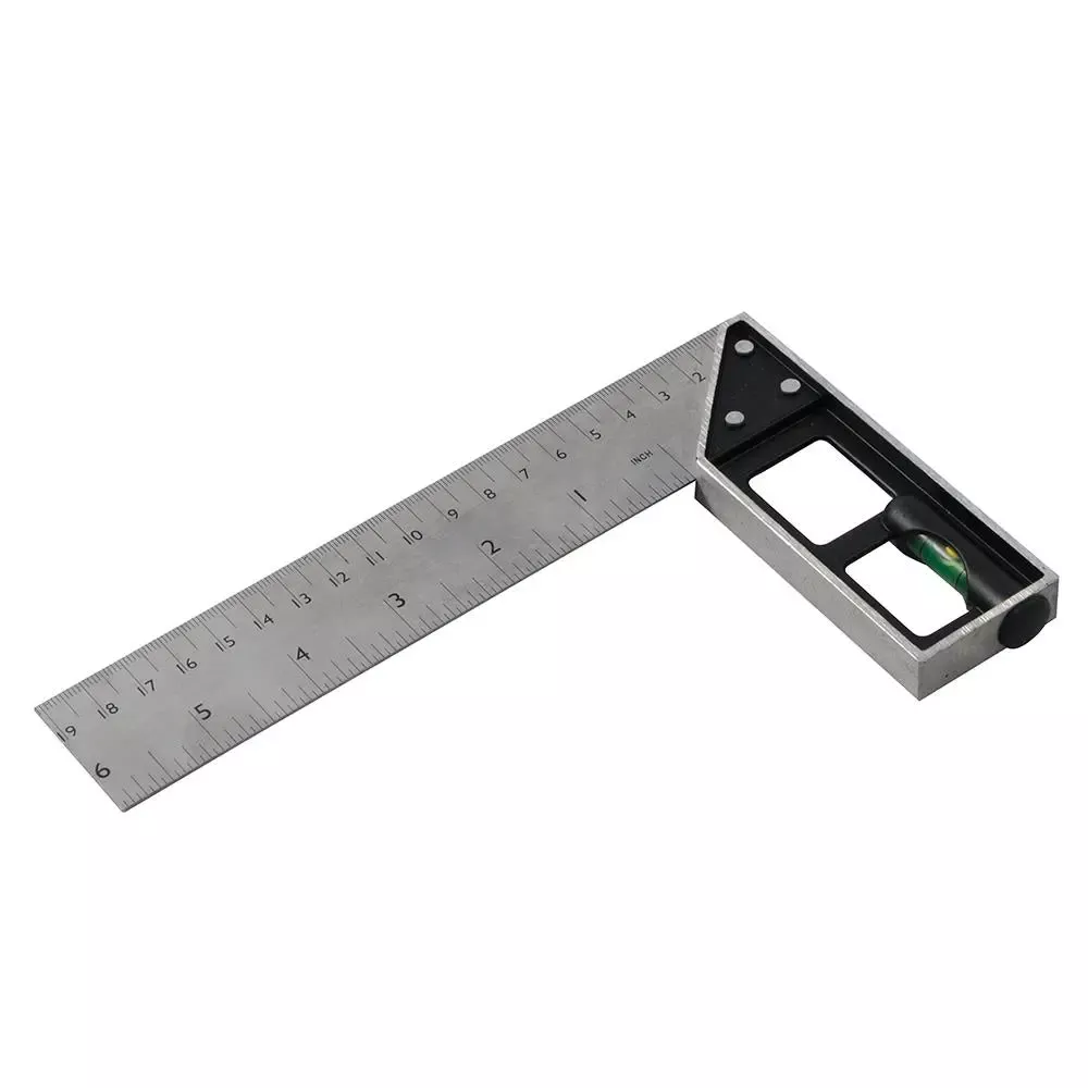 Silverline 150mm Tri & Mitre Square With Spirit Level Imperial Metric Measure