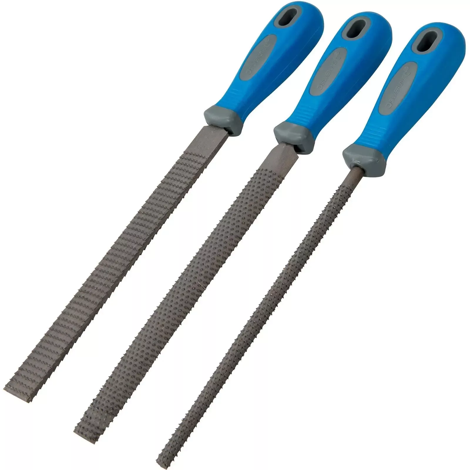Silverline 3 Piece Rasp File Set Flat Half-Round & Round Wood Hardened