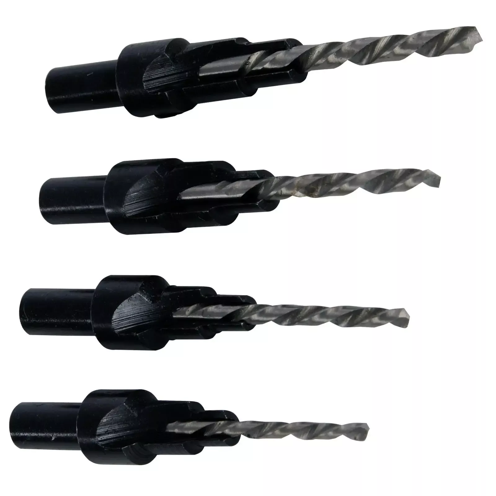 Silverline 4 Piece Screw Sink Set Pilot Clearance Countersink HSS Hole Digger