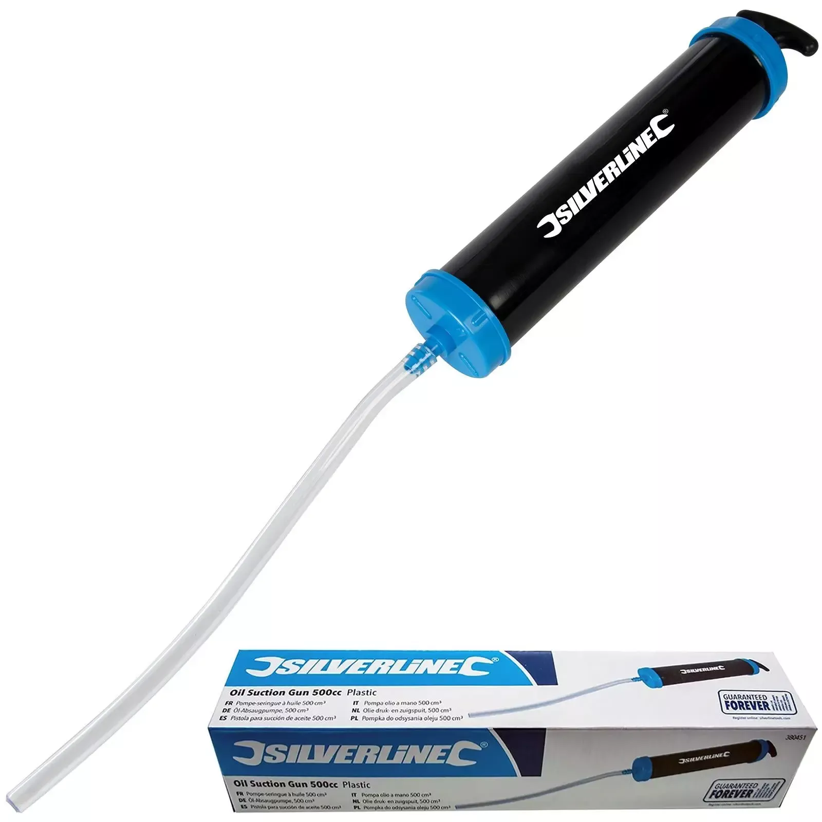 Silverline 500cc Oil Suction Gun Liquid Fluid Remover Transfer Garage Auto