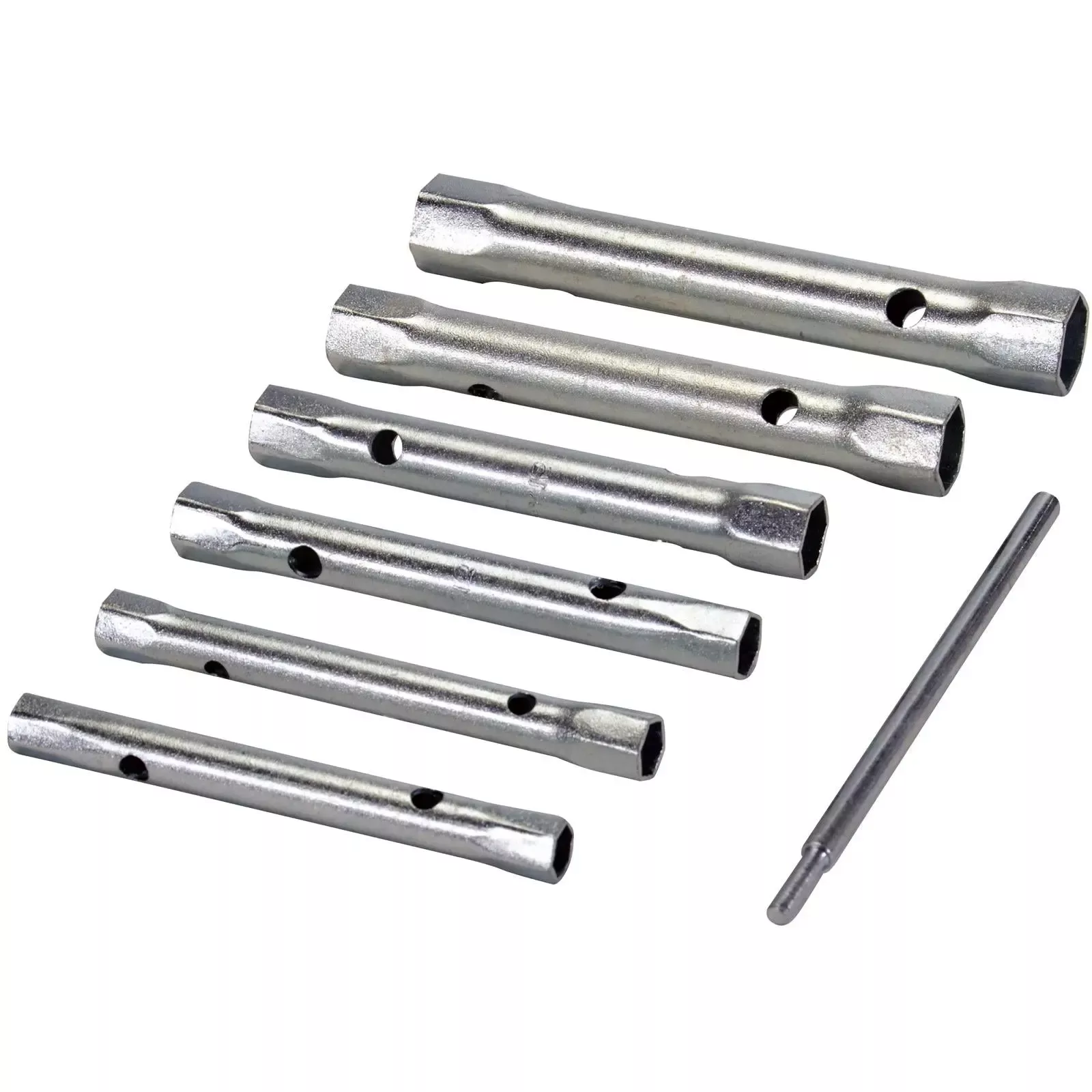 Silverline 6 Piece Metric Box Spanner Set with Tommy Bar 8-19mm