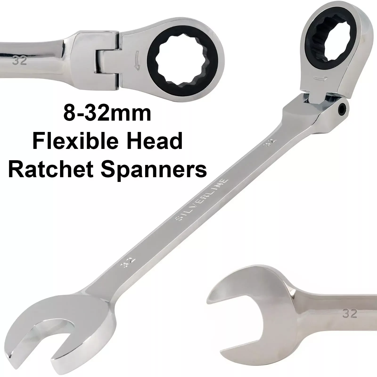 Silverline Flexible Head Ratchet Spanners