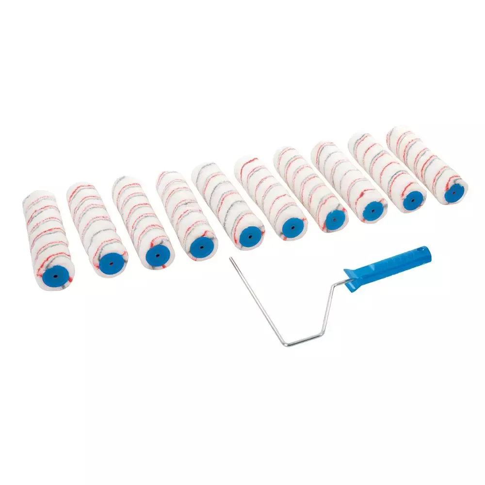 Silverline Paint Roller Frame & 10 Sleeves Painting Decorating 10" (254mm)