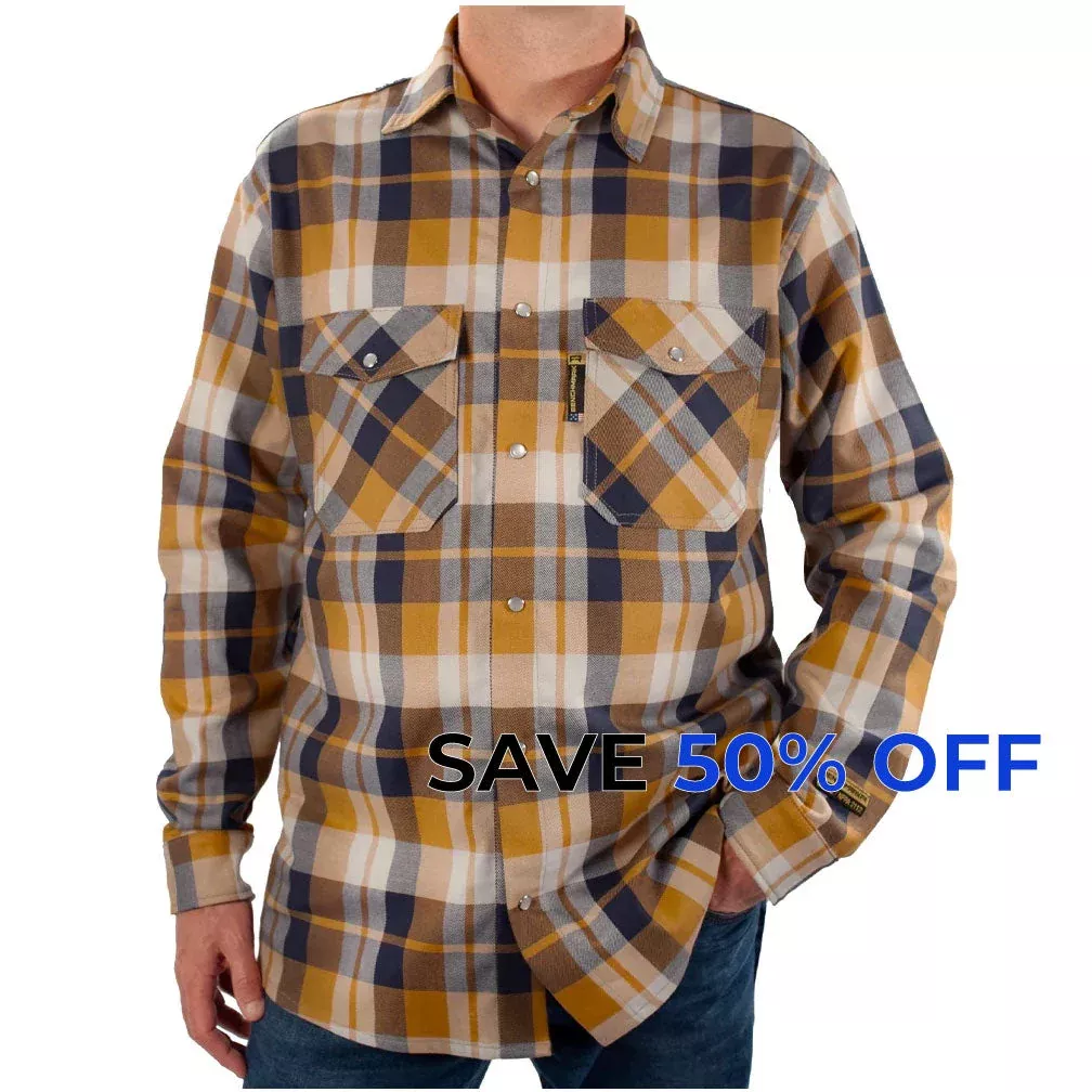 Tailgate Navy Rust FR Stretch Plaid Shirt