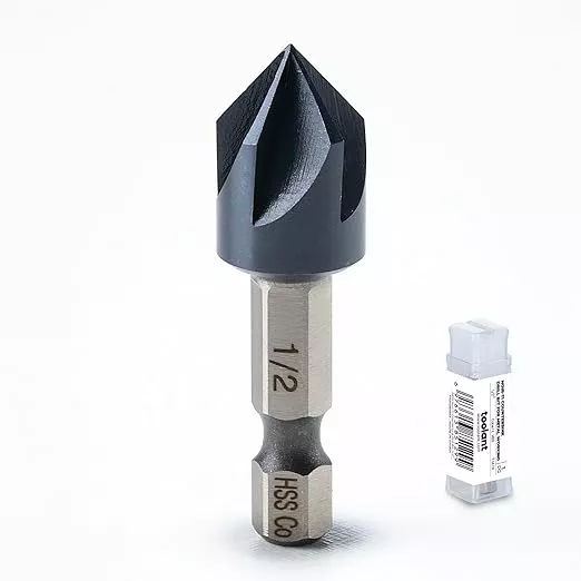 toolant 1/2" Noir-Ti Cobalt Countersink Drill Bit(Pro), Titanium Aluminum Nitride Coated with Quick Change Hex Shank
