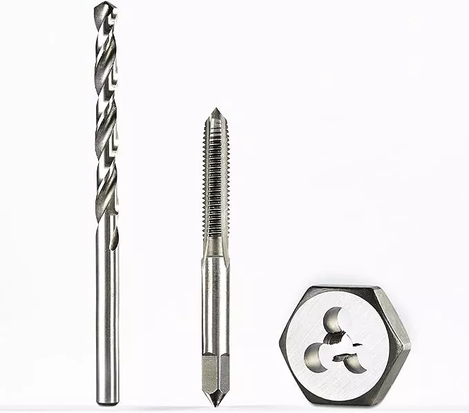 toolant 12-24 NC Tap and Die Set with #16 Drill Bit Combo for Threading