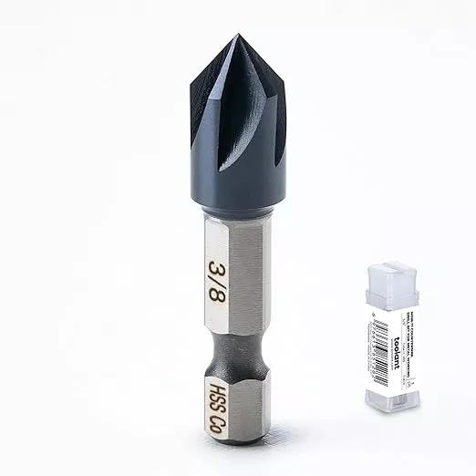 toolant 3/8" Noir-Ti Cobalt Countersink Drill Bit(Pro), Titanium Aluminum Nitride Coated with Quick Change Hex Shank