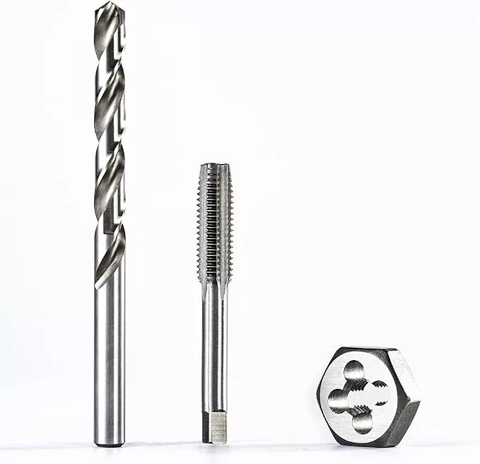 toolant 3/8 x 16 NC Tap and Die Set with 5/16" Drill Bit Combo for Threading