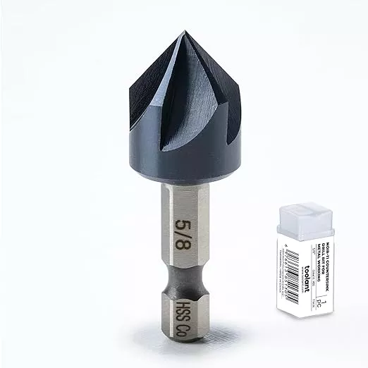 toolant 5/8" Noir-Ti Cobalt Countersink Drill Bit(Pro), Titanium Aluminum Nitride Coated with Quick Change Hex Shank