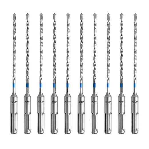 toolant Masonry Drill Bit,SDS Plus Rotary Hammer Drill Bits Set for 5/32" x6inch 10pcs,Carbide Tipped 2-Cutter for Concrete,Masonry and Brick