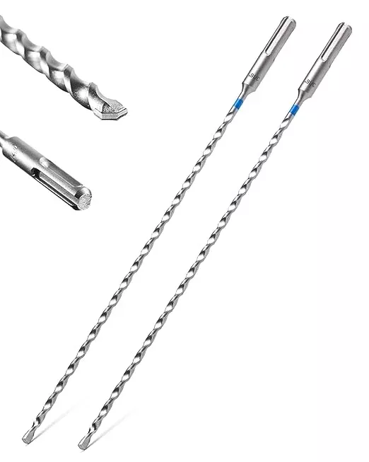 toolant SDS Plus Rotary Hammer Drill Bits Set for 3/16" x12inch 2pcs,Carbide Tipped 2-Cutter for Concrete,Masonry and Brick