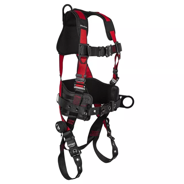 Tradesman Pro 3D Construction Belted Full Body Harness, Tongue Buckle Leg Adjustments