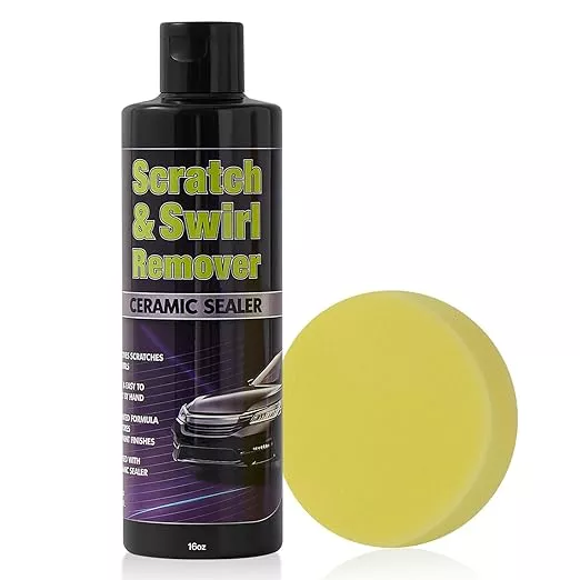 Upgraded Car Scratch Remover Kit, Scratch Remover for Vehicles ＆ Cars, Car Paint Scratch Repair, Polishing ＆ Rubbing Compound Paint Restorer with Applicator Pad, add Gloss ＆ Shine 16OZ