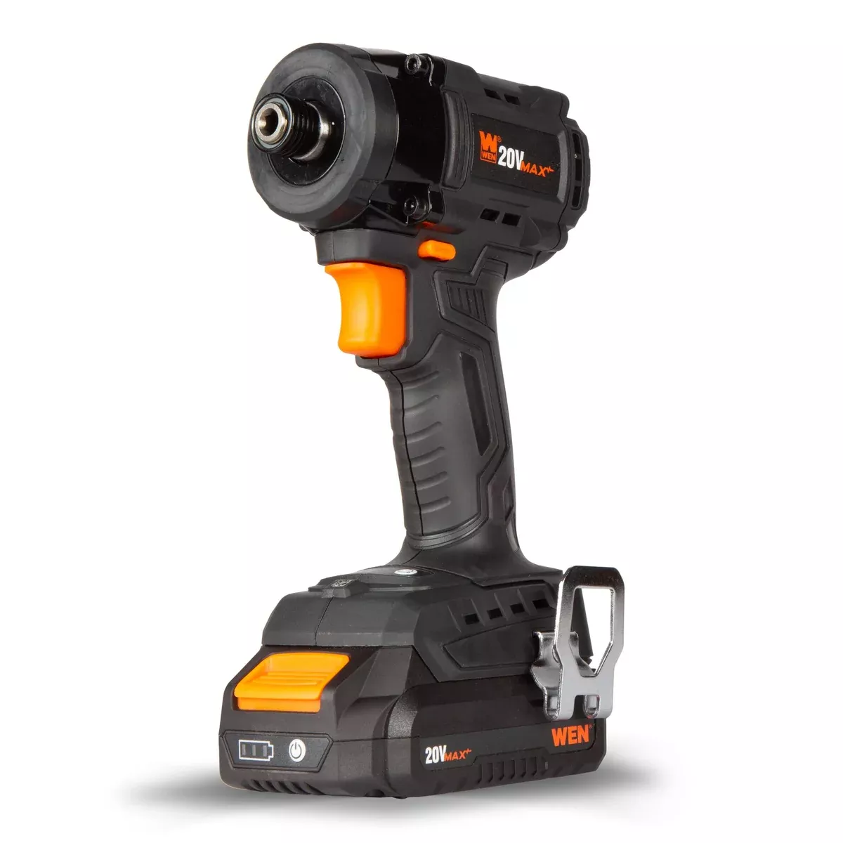 WEN 20136 20V MAX Lithium-Ion 1/4-Inch Brushless Cordless Compact Impact Driver with 2.0 Ah Battery and Charger