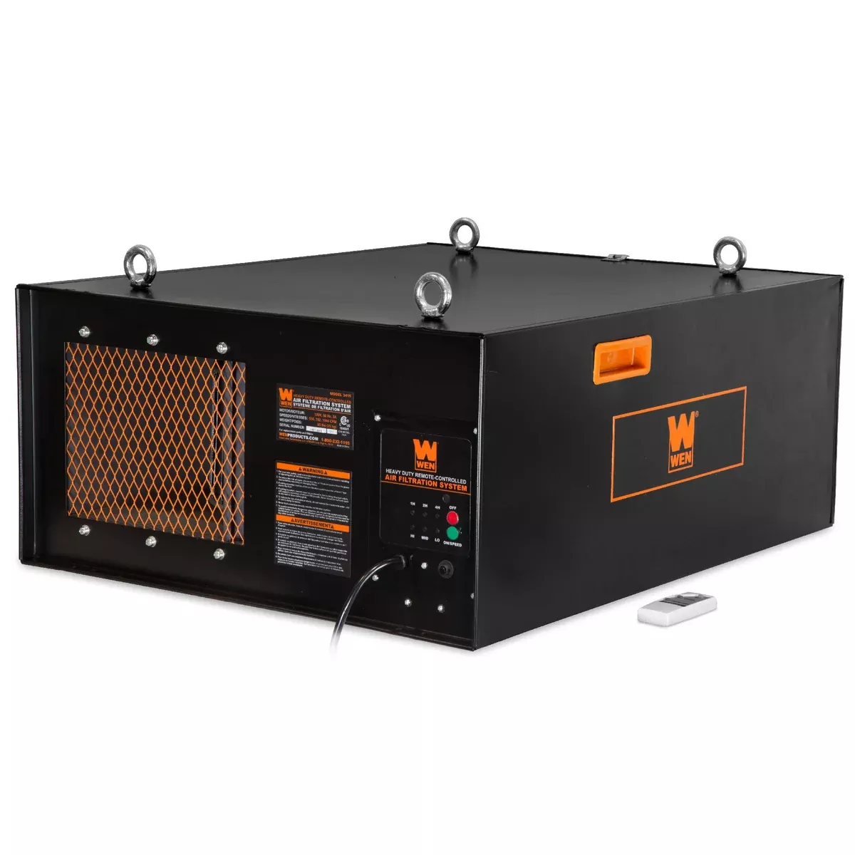 WEN 3415T 3-Speed Remote-Controlled Industrial-Strength Air Filtration System (556/702/1044 CFM)