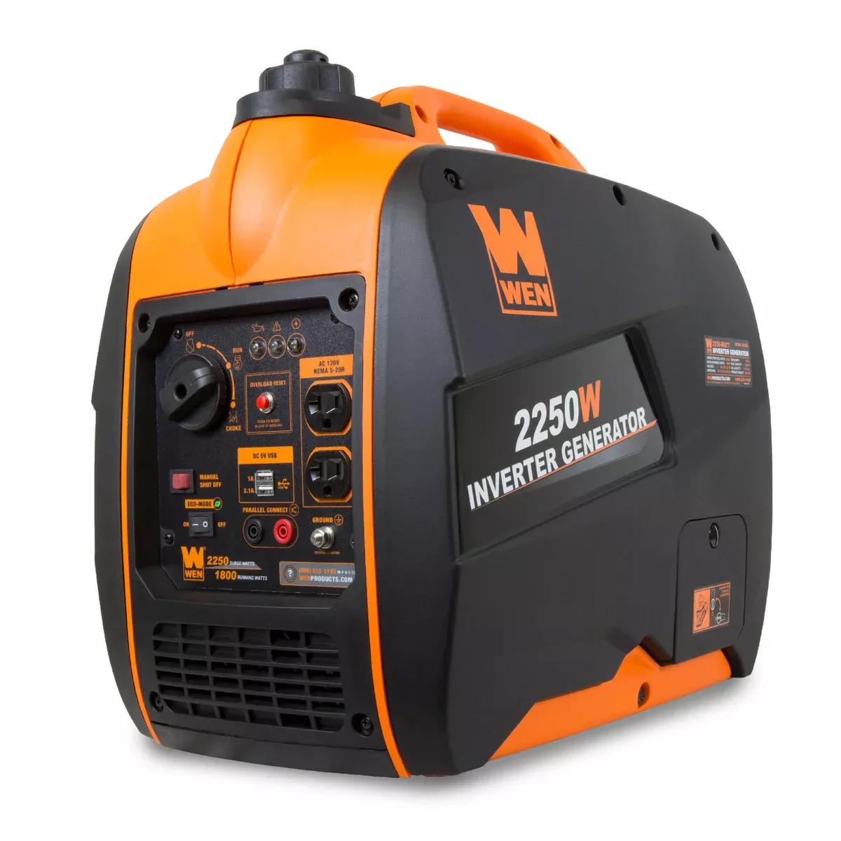 WEN 56225i Super Quiet 2250-Watt Portable Inverter Generator with Fuel Shut-Off
