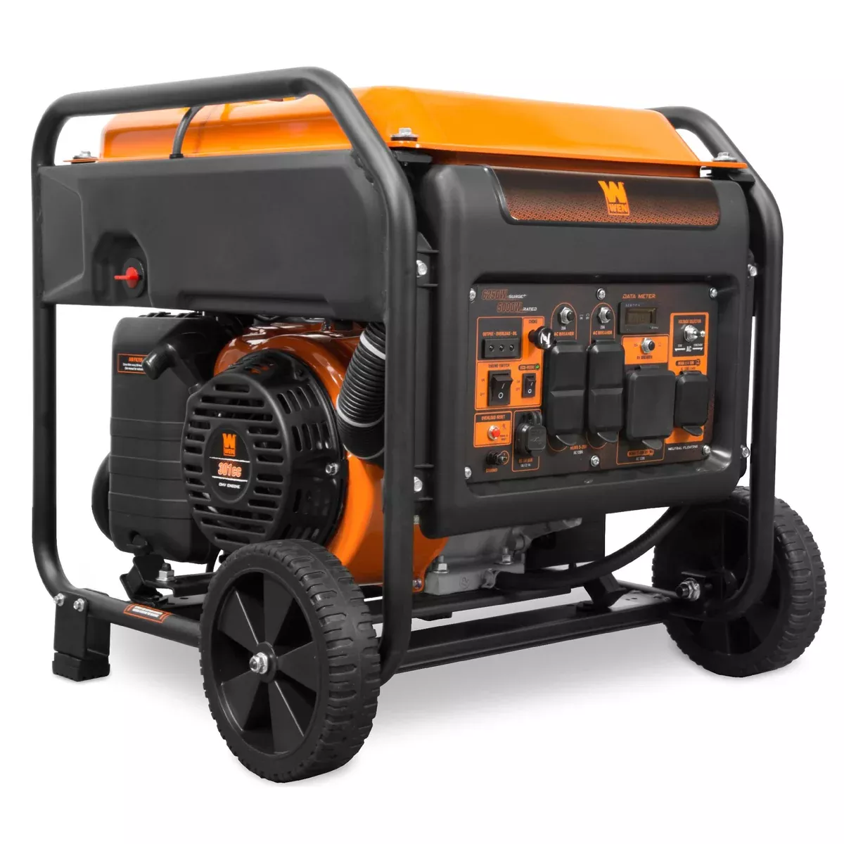 WEN GN625i 6250-Watt RV and Transfer-Switch-Ready 120V/240V Open Frame Inverter Generator