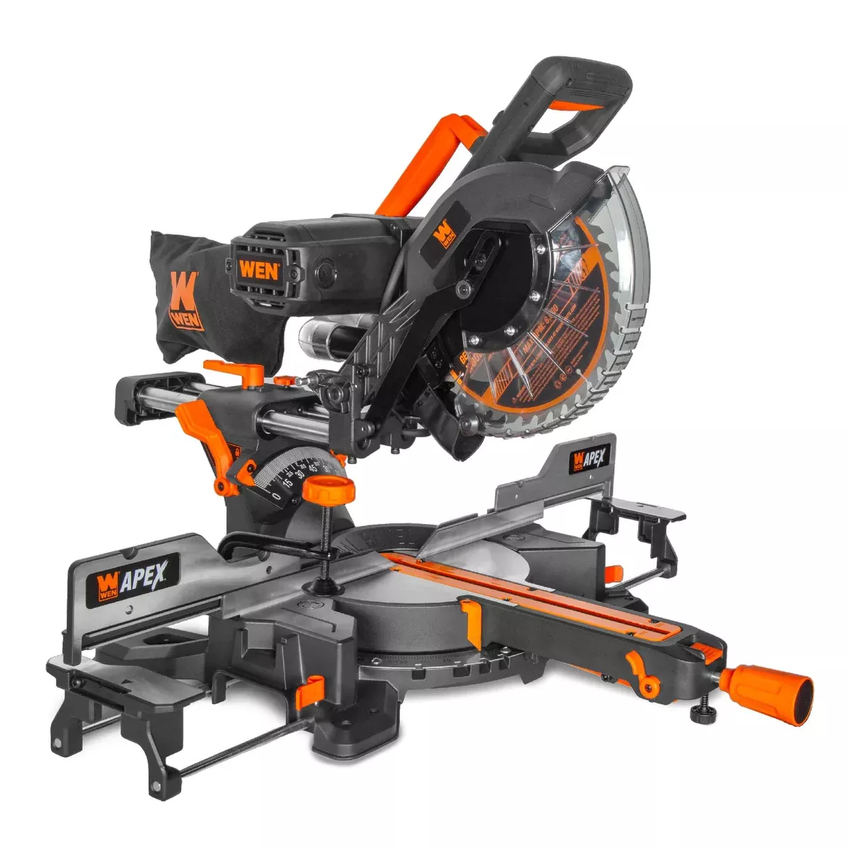 WEN MM1510 15A 10 in. Dual-Bevel Sliding Compound Miter Saw, LED Cutline