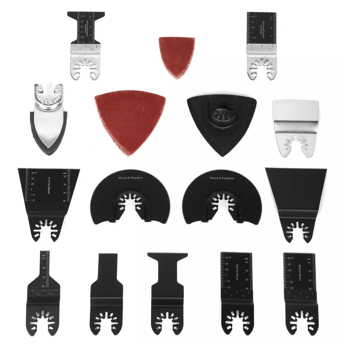 WEN MTB014 34-Piece Oscillating Multi-Tool Accessory Set with HCS Blades, Bi-Metal Blades, Sanders, and Scraper